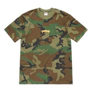 Футболка ss19 fronts tee woodland camo Supreme, зеленый