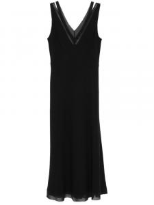 Платье миди из крепа Vince, черный