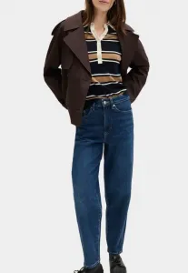 Джинсы-Клеш с высокой талией и длиной до щиколотки, модель «мом» Marks & Spencer, Dark Indigo