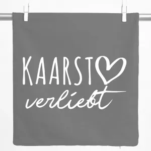 Декоративная наволочка Huuraa Kaarst in love gift 40x40 см, серый стальной хлопок, декор Kaarst Hellweg Druckerei