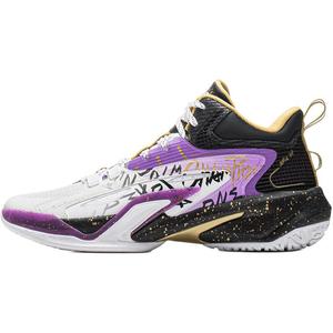 Баскетбольные кроссовки для детей начальной школы LINING YOUNG, белый/черный/фиолетовый