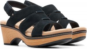 Сандалии Clarks Seannah Glow, цвет Black Suede