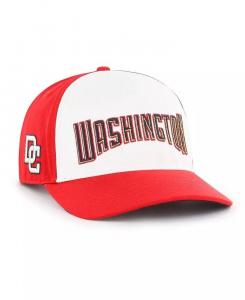 Мужская красно-белая бейсболка Washington Nationals Cooperstown Collection в стиле ретро Contra Hitch Snapback '47 Brand