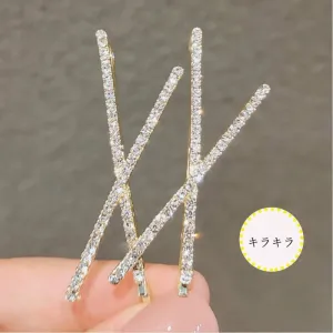 Набор из 2 сверкающих заколок для волос Aimoon, цвет Gold