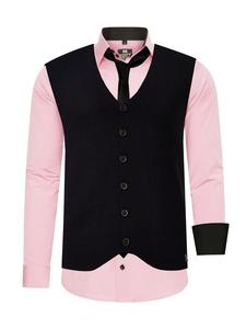 Рубашка с жилетом и галстуком, комплект из 3 предметов, розовый Rusty Neal