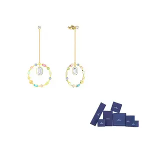 Радужные лебединые кристальные серьги Women's Swarovski