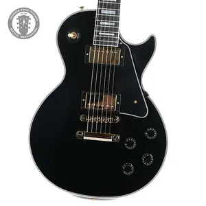 Новая Gibson Custom Shop Les Paul Custom Ebony с грифом из эбенового дерева и глянцевой отделкой