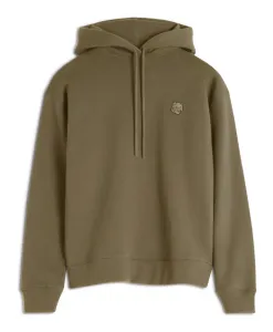 Толстовка с нашивкой в виде головы лисы, удобный стиль. Maison Kitsunã, зеленый