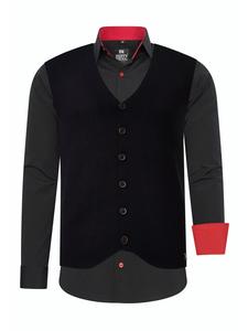 Rusty Neal Комплект из рубашки и жилета (2 шт.) в черно-красном цвете