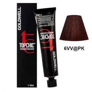 Перманентная краска для волос - цвет: стальной фиолетовый, розовый 60мл Goldwell Topchic 6VV@PK