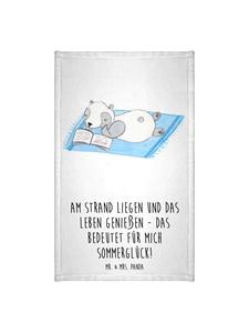 Mr. & Mrs. Panda Белое полотенце «Летнее счастье» с надписью