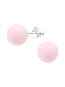 Alexander York Серьги-гвоздики PERLE классические 8 мм, розовые, из серебра 925 пробы, 2 штуки