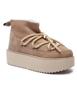 Зимние ботинки женские Inuikii на платформе, бежевый
