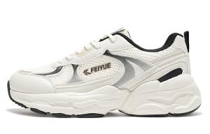 Низкие повседневные кроссовки Unisex бежево-черные Feiyue, экрю