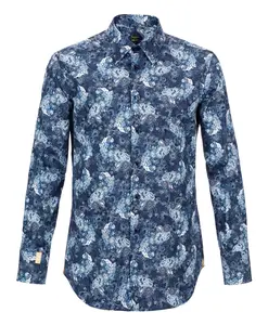 Хлопковая рубашка с цветочным принтом Billionaire, синий