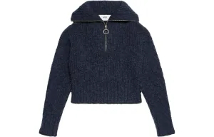 Полузастегивающийся вязаный джемпер AMIPARIS, azure синий