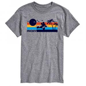 Футболка Disney's Mickey Mouse Big & Tall с рисунком заката, серый