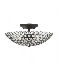 Светильник Cassandra с двумя плафонами, полупотолочный Livex, черный