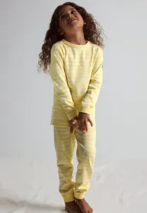 Полосатая мягкая блузка с длинными рукавами Polarn O. Pyret, Pale Banana