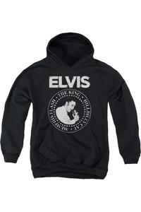 Молодежная толстовка с капюшоном Elvis Presley "Король рок-н-ролла" Gildan, черный