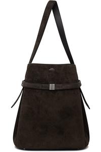 Замшевая сумка-ведро с поясом Toteme, коричневый