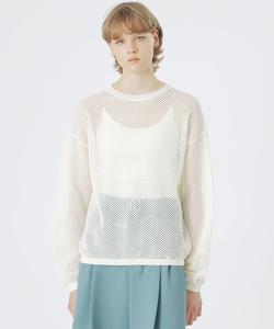 Вязаный пуловер из сетчатой ткани Loveless, цвет White