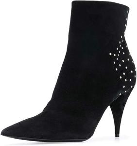 Женские классические ботильоны FSJ с заостренным носком, высокие на конусовидном каблуке, из кожи и искусственной замши, с заклепками и стразами, леопардовые короткие ботиночки с боковой молнией, туфли для наряда, размер 4-15 US