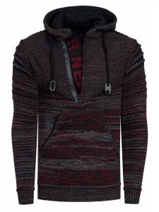 Толстовка Future из толстой вязки с застежкой-молнией на 1/2 дюйма, бордового цвета Rusty Neal