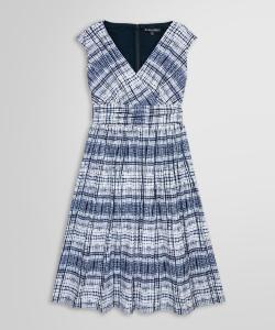 Платье с короткими рукавами из хлопка и полиэстера