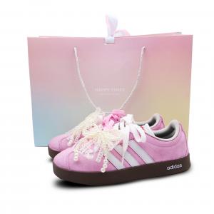 Adidas Neo Сумка-шоппер Vl Court Classic Rainbow Butterfly, легкие низкие кроссовки для скейтбординга, унисекс, розовые, белые