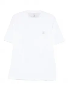 Футболка с вышитым логотипом Brunello Cucinelli, белый