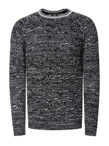 Узорчатый вязаный свитер с круглым вырезом черного цвета Rusty Neal