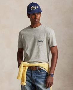 Мужская классическая футболка-поло с коротким рукавом и изображением медведя Polo Ralph Lauren, Loft Heather