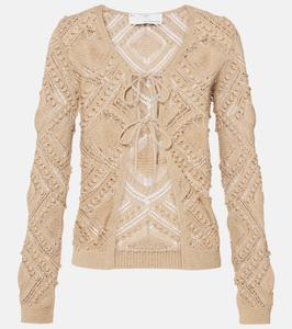Кардиган крючком из кружева Xu Zhi, песочный