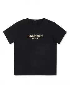 Футболка с логотипом Balmain Kids, черный
