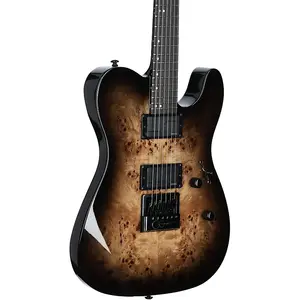 Электрогитара ESP LTD TE-1000 Evertune, древесина тополь ко́рошка, цвет угольный