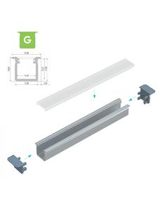 LED Line Угловой алюминиевый профиль для светодиодов PD-C, 1 метр, серебристый