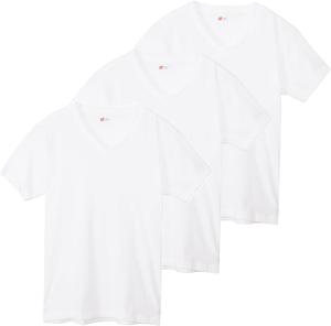 Мужские футболки Hanes с коротким рукавом (3 шт.), круглый вырез, V-образный вырез, синий цвет, HM2125G