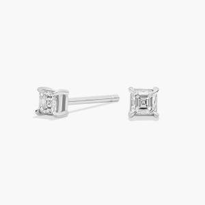 Серьги-гвоздики с бриллиантами огранки Asscher из платины (1/4 карата, два цвета - HI / SI1-SI2) Blue Nile