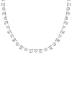 Теннисное ожерелье из кубического циркония разных форм, 18 дюймов, из высококачественного серебра Macy'S, silver