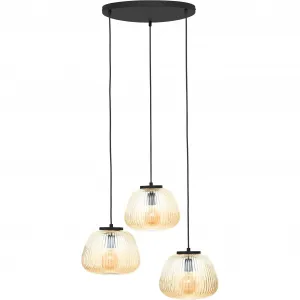 Подвесной светильник Brilliant Kaizen, amber-bernstein / schwarz matt