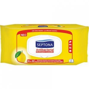 Влажные антибактериальные салфетки лимон - 60 шт Septona