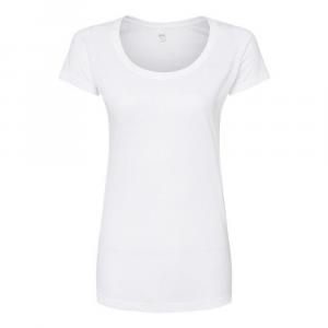 Женская футболка Tultex с круглым вырезом и полиэстером, белый
