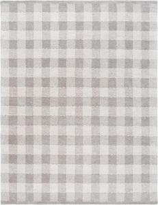 Ковер SAFAVIEH, 275 x 366 см, Genre Collection - Grey & Ivory, ручной работы из шерсти, дизайн Gingham, идеально для гостиной, столовой, спальни (GRE801F)
