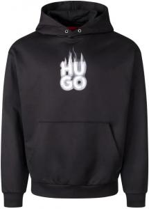 Мужская толстовка Hugo Defnia Center с логотипом, черная Hugo Boss