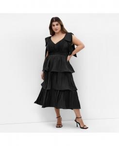 Платье миди Betty Bow больших размеров CITY CHIC, Black