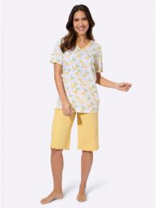 Sieh an! Короткие шорты с бело-желтым принтом