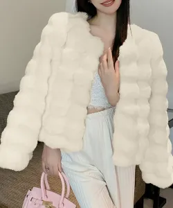 Эко-меховая короткая меховая куртка Miniministore, цвет Ivory