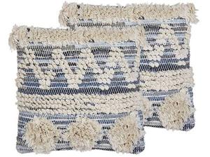 Подушка Beliani 2 шт EYTELIA, 45x45x45 см цвет beige/blau