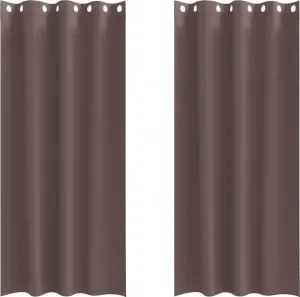 Плотные шторы с кольцами, 2 шт., темно-коричневые vidaXL